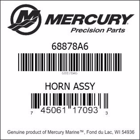 Bar codes for Mercury Marine part number 68878A6