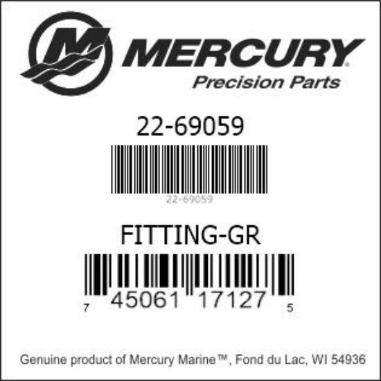Bar codes for Mercury Marine part number 22-69059
