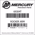 Bar codes for Mercury Marine part number 69304T