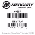 Bar codes for Mercury Marine part number 69355