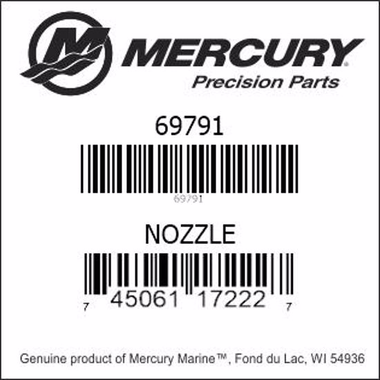 Bar codes for Mercury Marine part number 69791