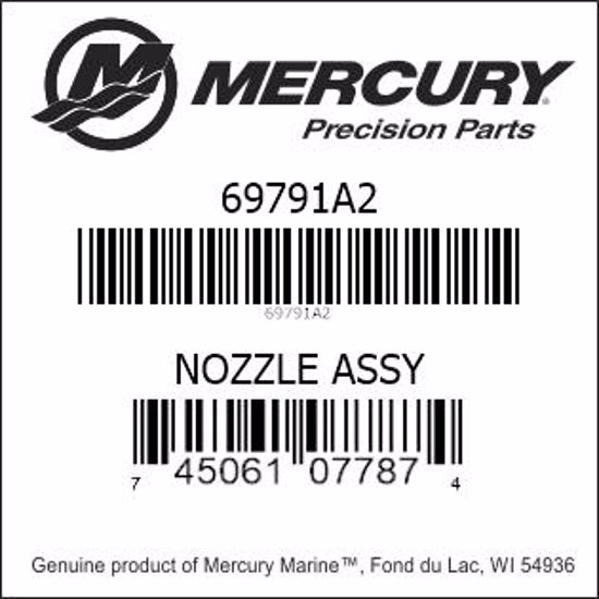 Bar codes for Mercury Marine part number 69791A2