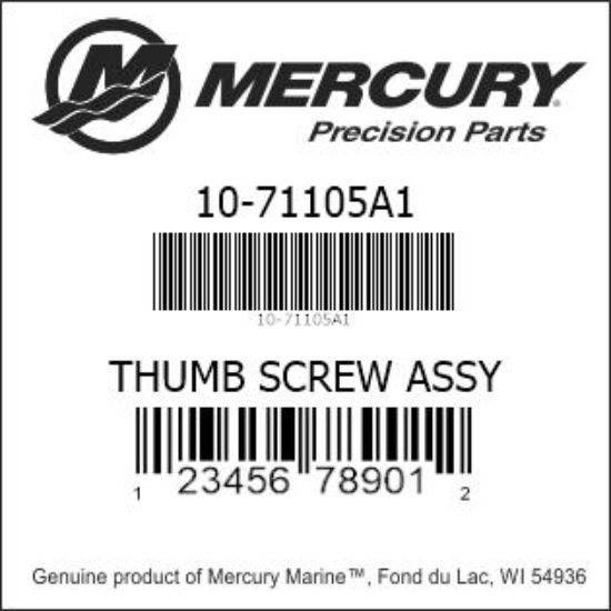Bar codes for Mercury Marine part number 10-71105A1