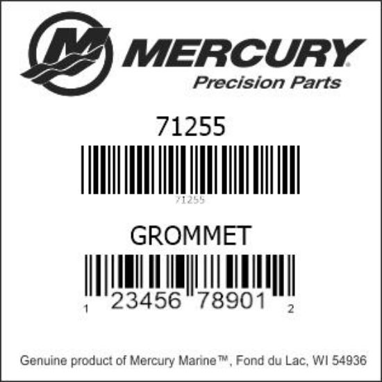 Bar codes for Mercury Marine part number 71255