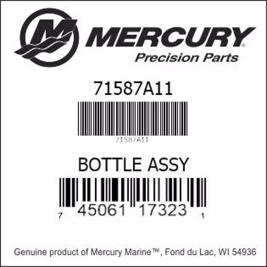 Bar codes for Mercury Marine part number 71587A11