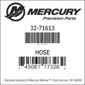 Bar codes for Mercury Marine part number 32-71613