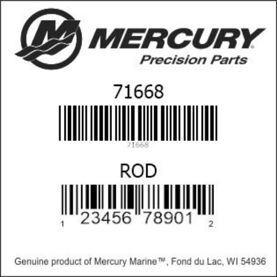 Bar codes for Mercury Marine part number 71668