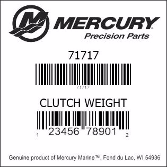 Bar codes for Mercury Marine part number 71717