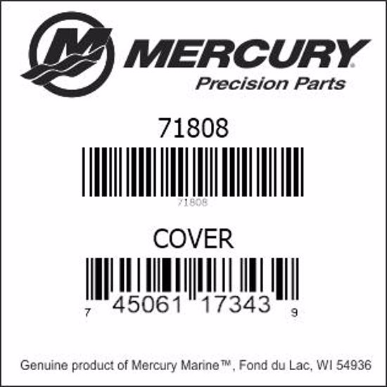 Bar codes for Mercury Marine part number 71808