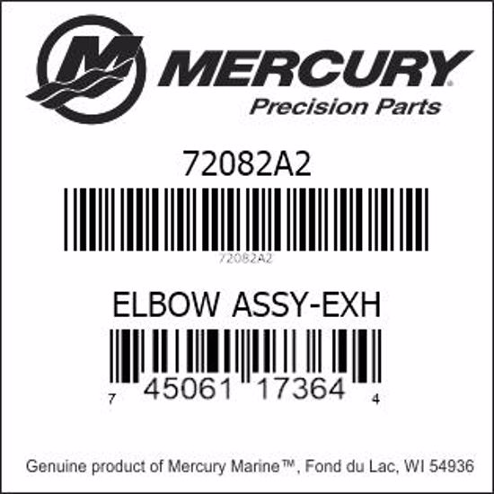 Bar codes for Mercury Marine part number 72082A2
