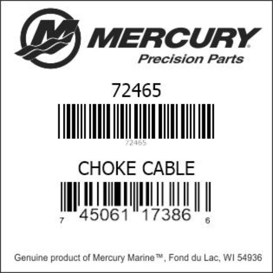 Bar codes for Mercury Marine part number 72465