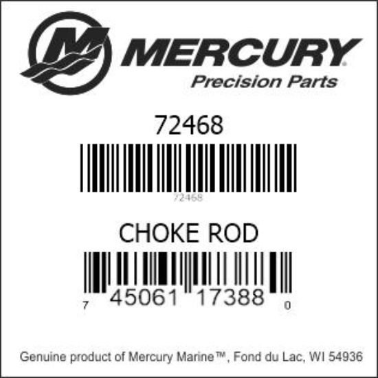 Bar codes for Mercury Marine part number 72468