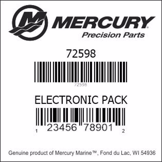 Bar codes for Mercury Marine part number 72598