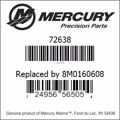 Bar codes for Mercury Marine part number 72638