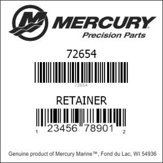 Bar codes for Mercury Marine part number 72654
