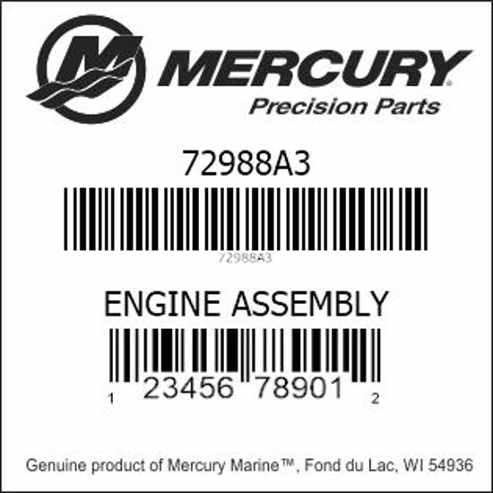 Bar codes for Mercury Marine part number 72988A3