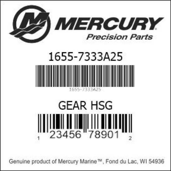 Bar codes for Mercury Marine part number 1655-7333A25