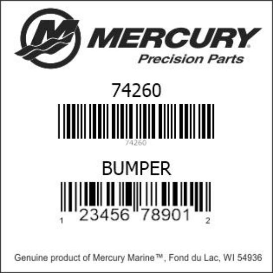 Bar codes for Mercury Marine part number 74260