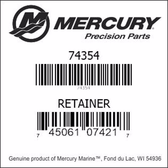 Bar codes for Mercury Marine part number 74354