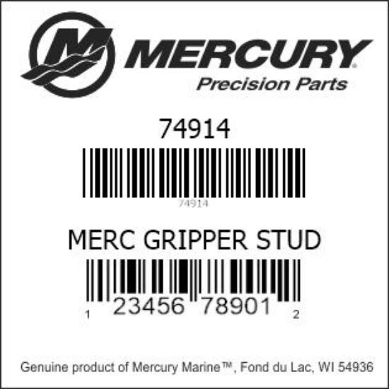 Bar codes for Mercury Marine part number 74914
