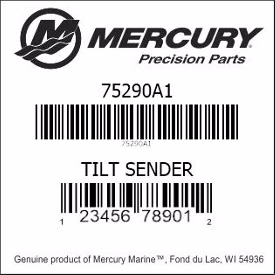Bar codes for Mercury Marine part number 75290A1