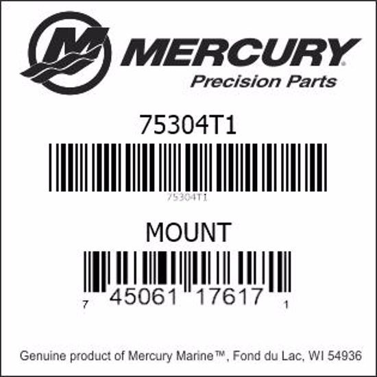 Bar codes for Mercury Marine part number 75304T1