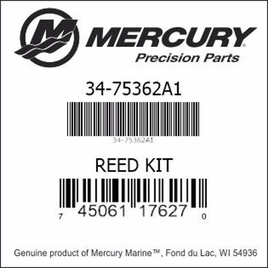 Bar codes for Mercury Marine part number 34-75362A1