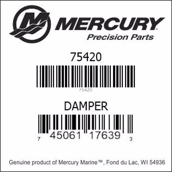Bar codes for Mercury Marine part number 75420