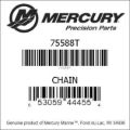 Bar codes for Mercury Marine part number 75588T