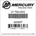 Bar codes for Mercury Marine part number 27-75611001