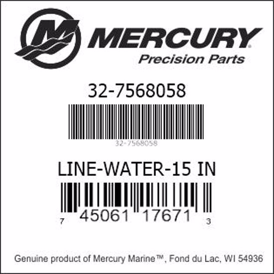 Bar codes for Mercury Marine part number 32-7568058