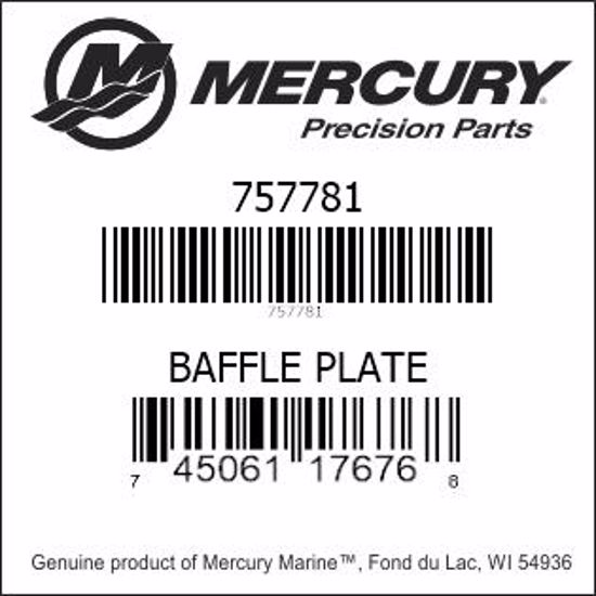 Bar codes for Mercury Marine part number 757781