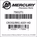 Bar codes for Mercury Marine part number 75832T1