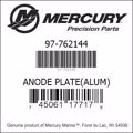 Bar codes for Mercury Marine part number 97-762144