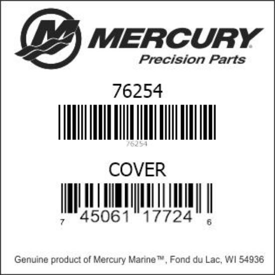 Bar codes for Mercury Marine part number 76254