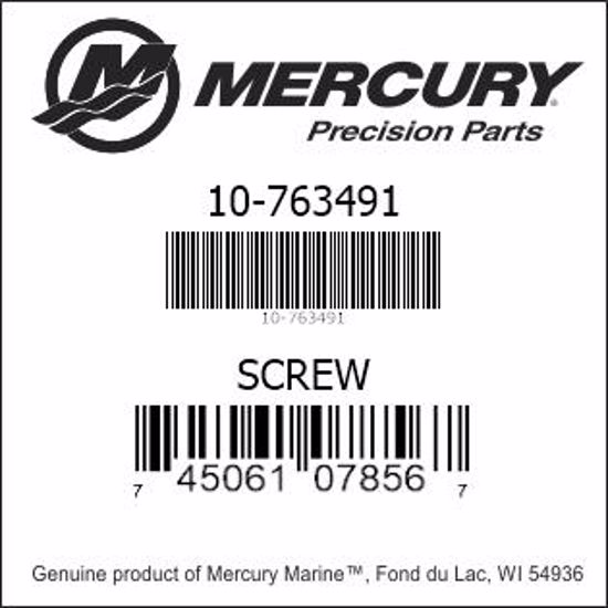 Bar codes for Mercury Marine part number 10-763491