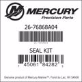 Bar codes for Mercury Marine part number 26-76868A04