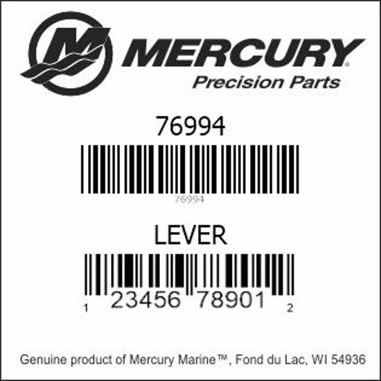 Bar codes for Mercury Marine part number 76994