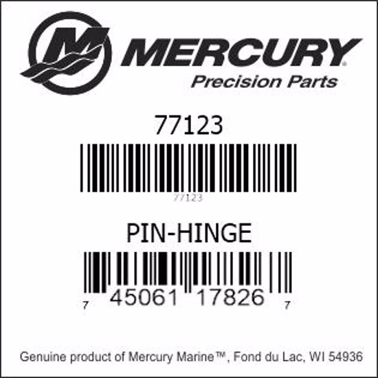 Bar codes for Mercury Marine part number 77123