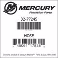 Bar codes for Mercury Marine part number 32-77245