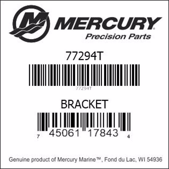Bar codes for Mercury Marine part number 77294T