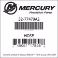 Bar codes for Mercury Marine part number 32-77479A2