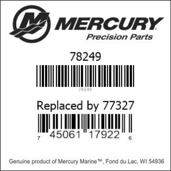 Bar codes for Mercury Marine part number 78249