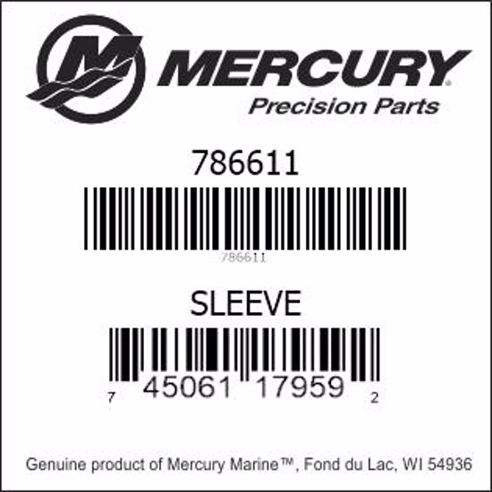 Bar codes for Mercury Marine part number 786611