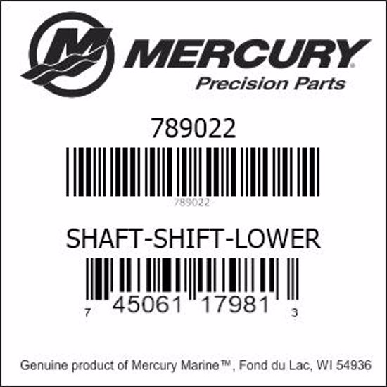 Bar codes for Mercury Marine part number 789022