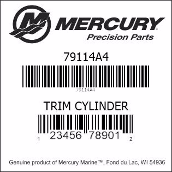 Bar codes for Mercury Marine part number 79114A4