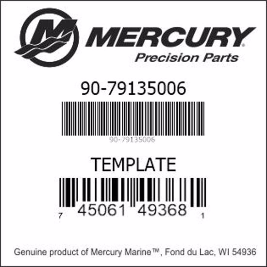 Bar codes for Mercury Marine part number 90-79135006