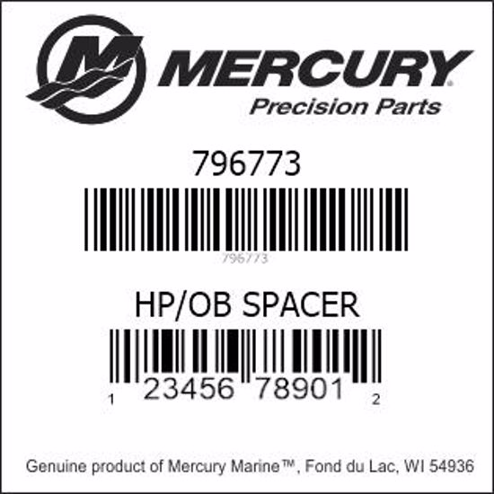 Bar codes for Mercury Marine part number 796773