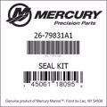 Bar codes for Mercury Marine part number 26-79831A1