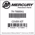 Bar codes for Mercury Marine part number 79-79889A1